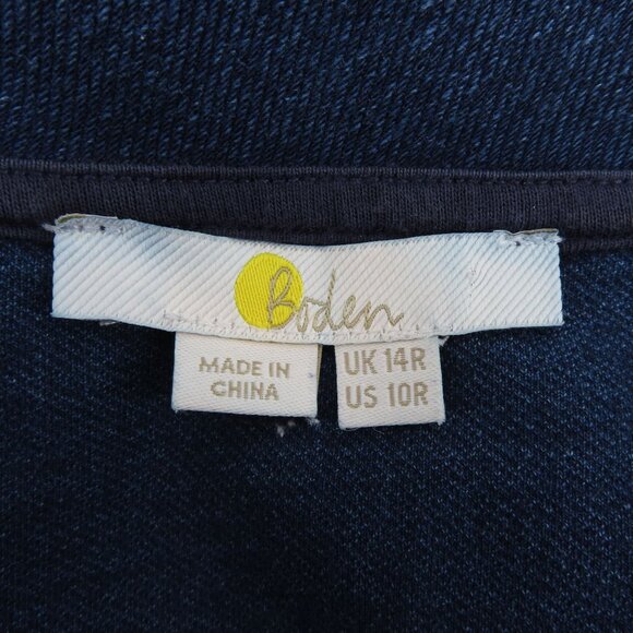 Boden Womens 10 Regular Solid Blue Denim Jean Boat Neck Shift Dress Cotton Blend - Picture 5 of 9